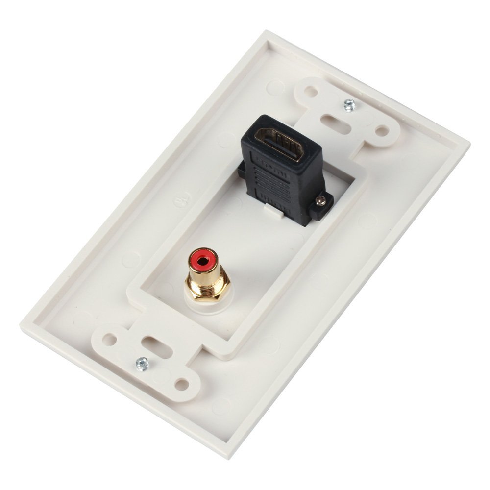 TNP HDMI + RCA Wall Plate 4k Ultra HD UHD 1080P Full HD Compatible