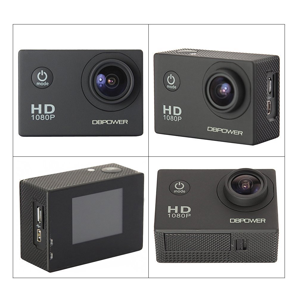 DBPOWER Waterproof Action Camera 12MP 1080P HD with 2 Batteries and