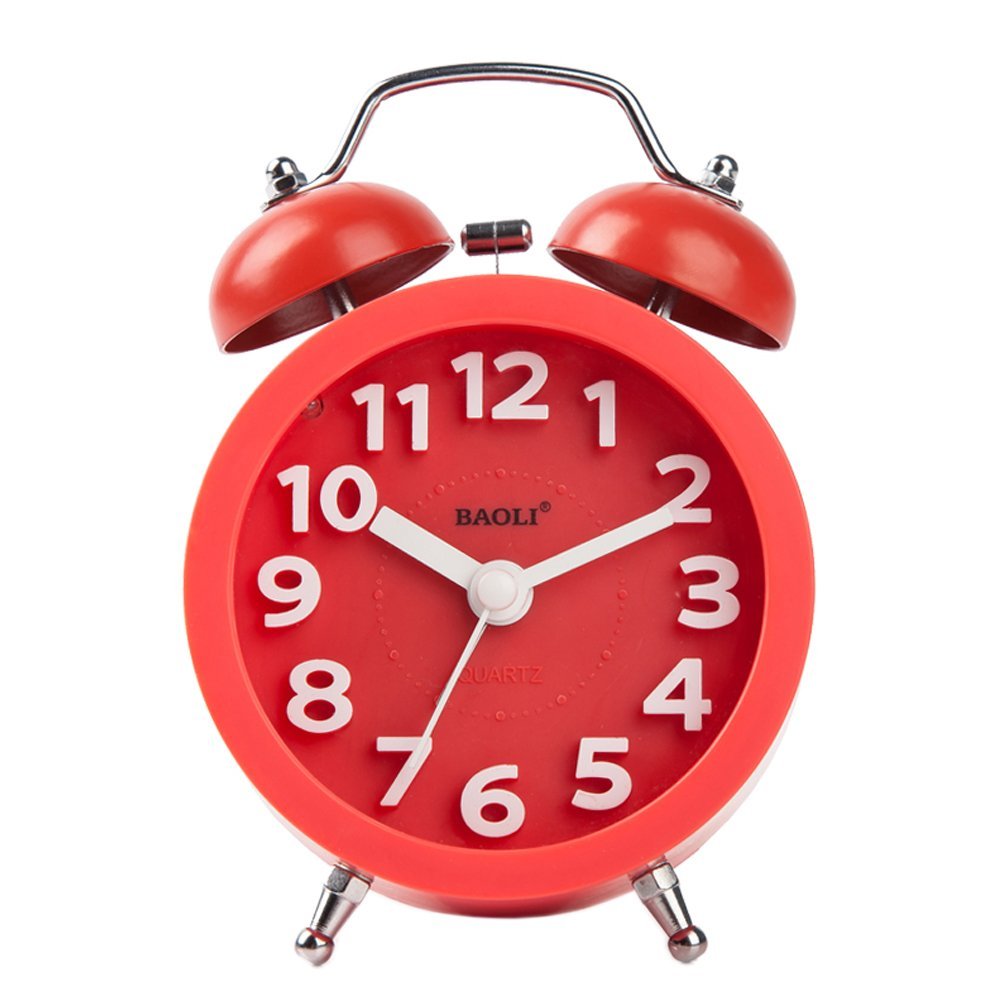 Vintage bedside Twin Bell Alarm Clock With Loud Alarm and Nightlight C