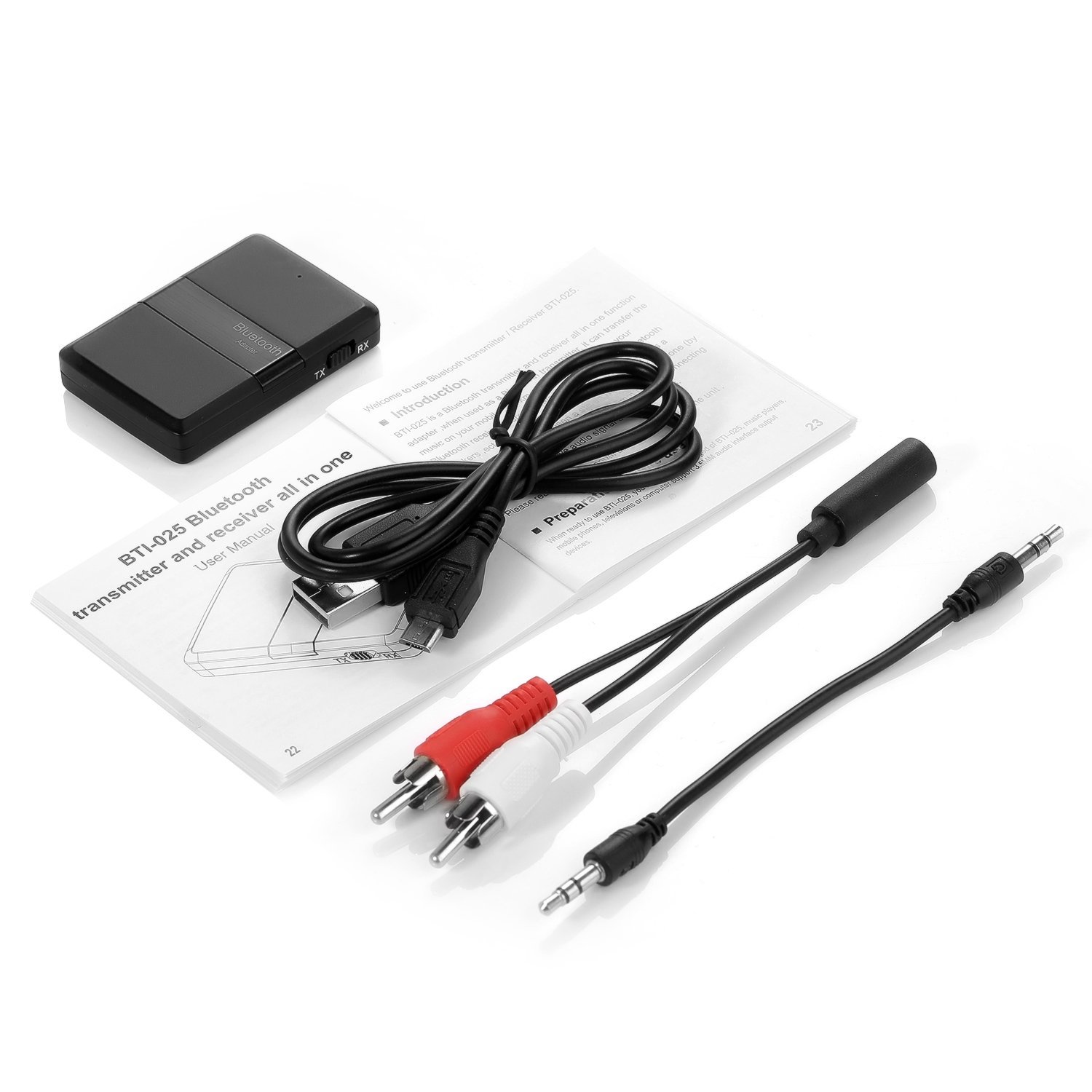 Bluetooth 4.1 Transmitter Receiver, Lantoo 2in1 3.5mm Wireless Audio Adapter (aptX, Dual