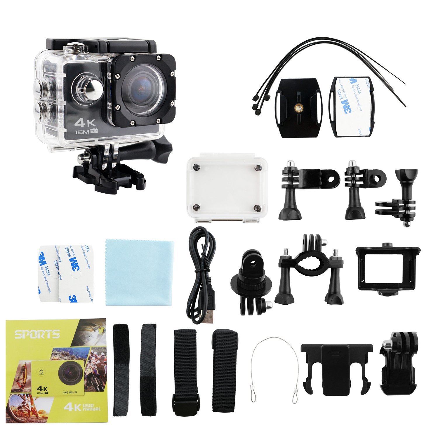 LeFun Sports Action Camera, 4K Ultra HD 1080P Wifi 16MP Bike Helmet Cam Waterproof Camcoder¡­ N4