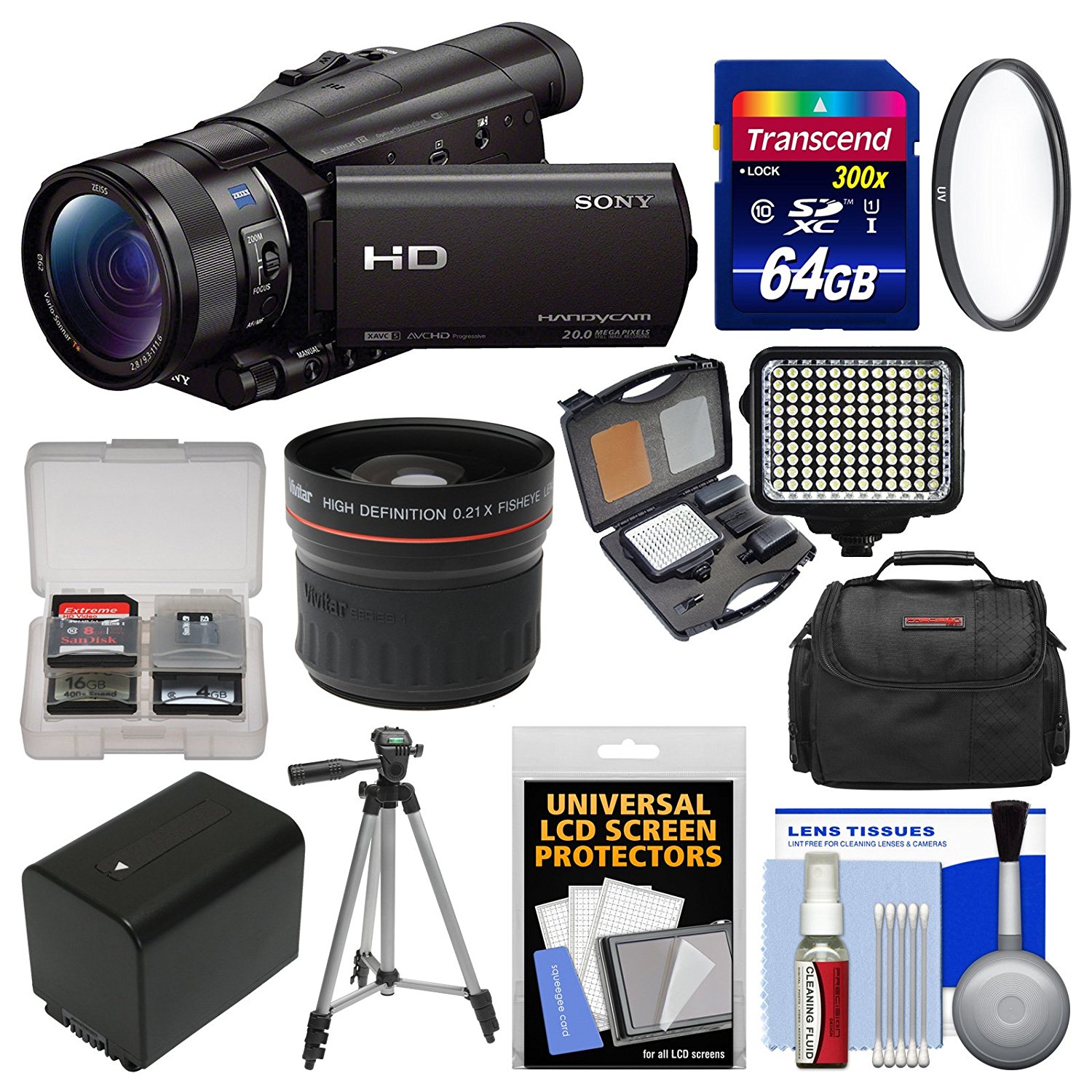 Sony Handycam HDRCX900 WiFi HD Video Camera Camcorder with Fisheye