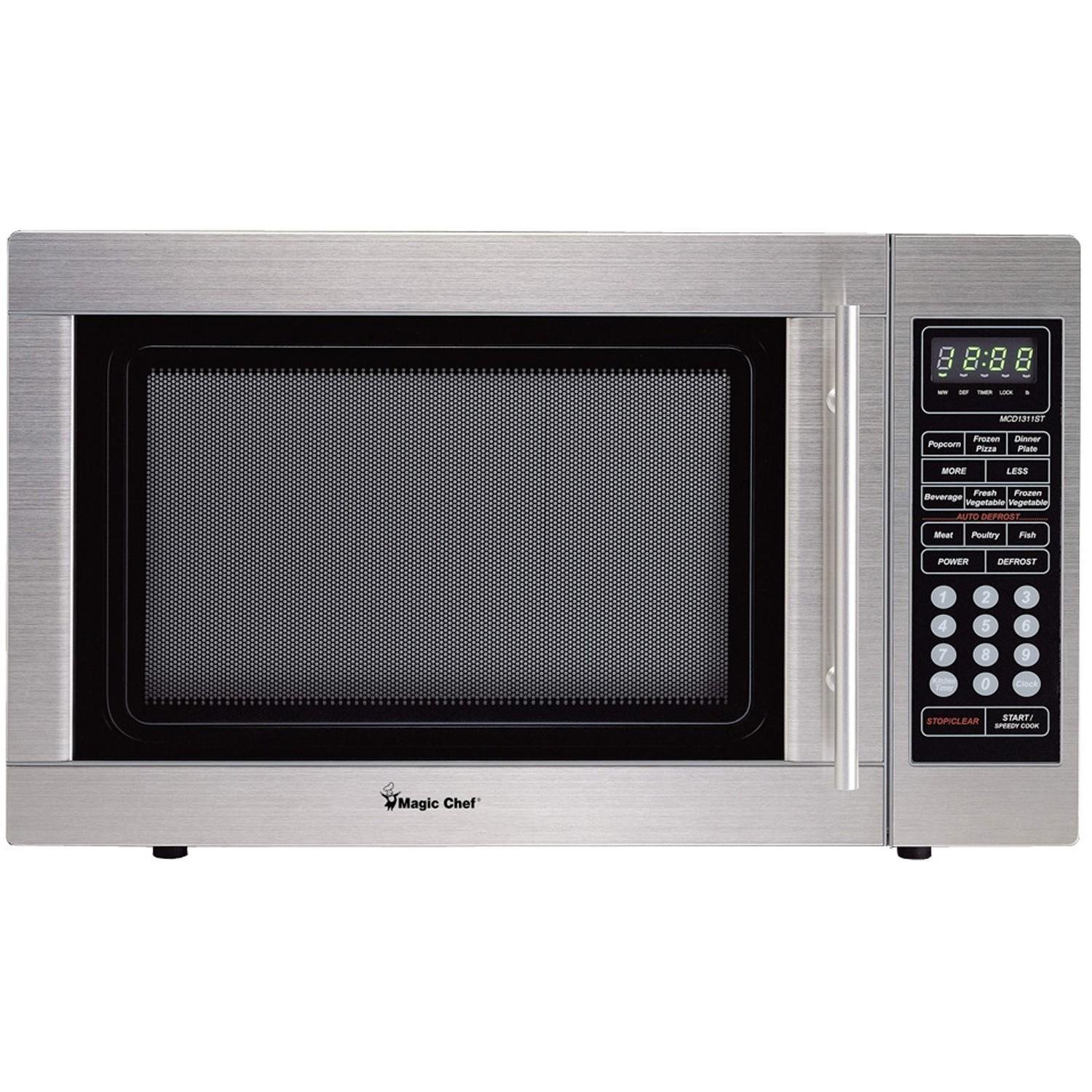MAGIC CHEF MCD1311ST 1.3 Cubicft, 1,100Watt Microwave with Digital