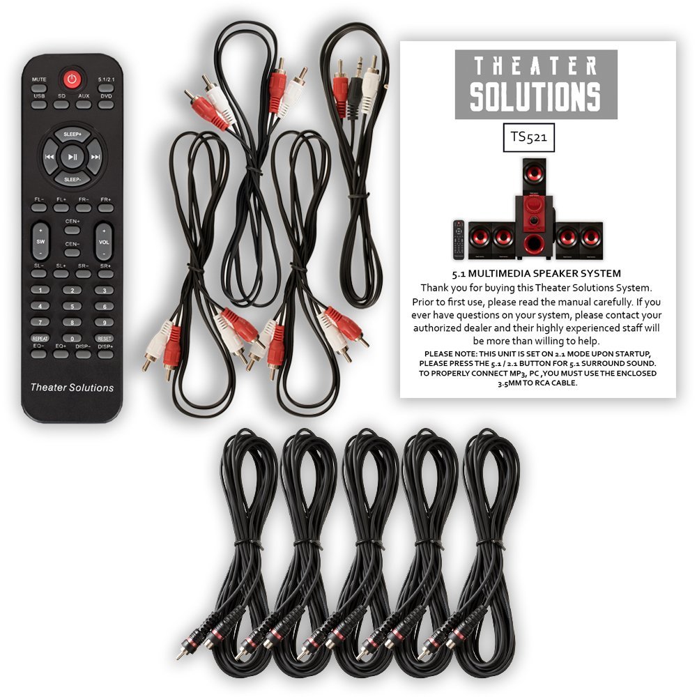 Theater Solutions TS521 Home Theater 5.1 Speaker System Powered and 5