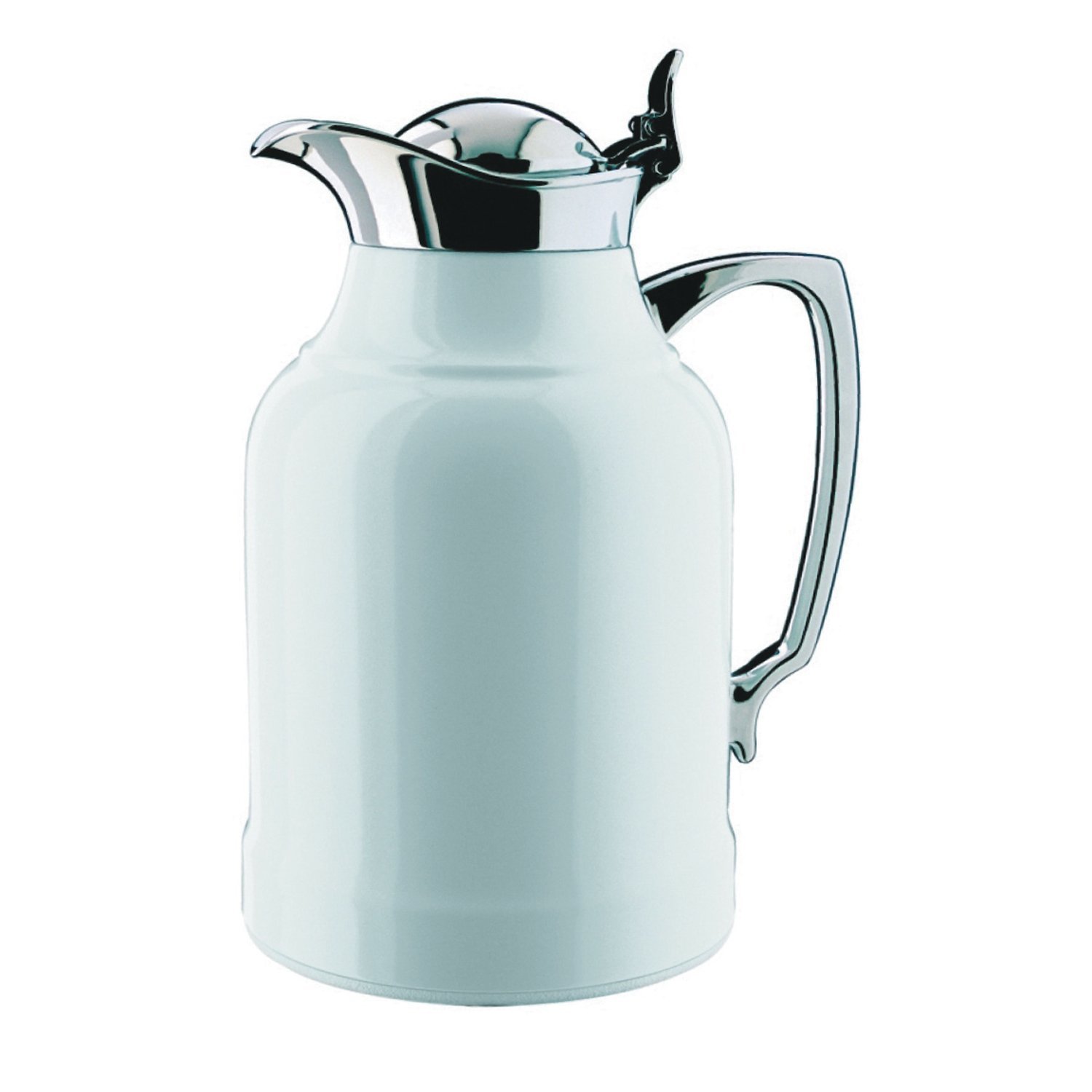 Alfi Opal White Lacquered Brass with Chrome Thermal Carafe, 50Ounce
