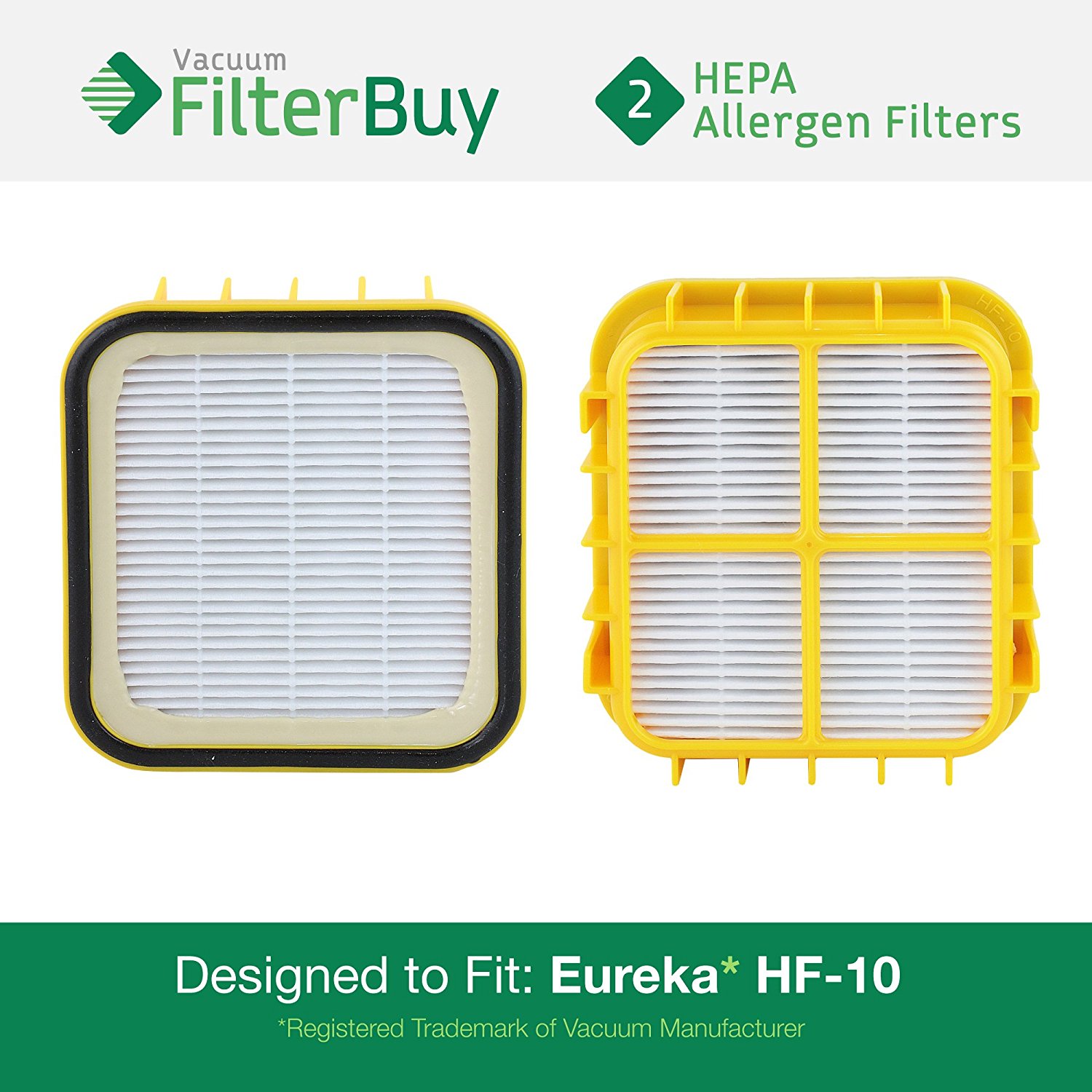 2 Eureka HF10 HEPA Replacement Filters, Part 63347. Designed by