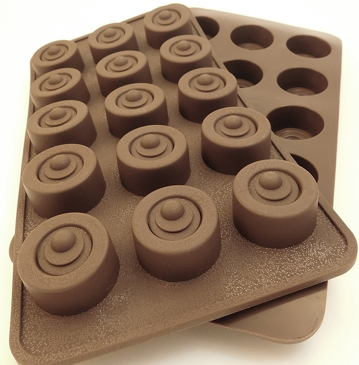 Set of 2 Round Silicone Chocolate and Candy Molds; ice cubes, wedding