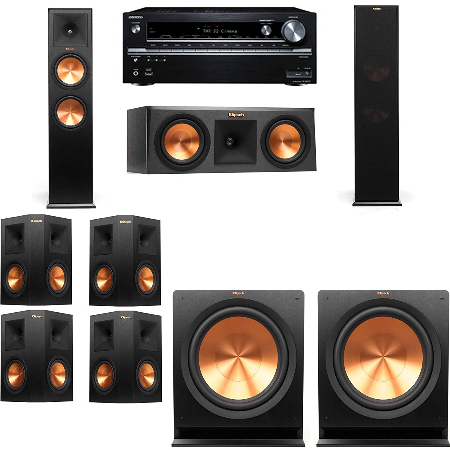 Klipsch RP280F Tower SpeakersRP250C7.2Onkyo TXNR838 free image