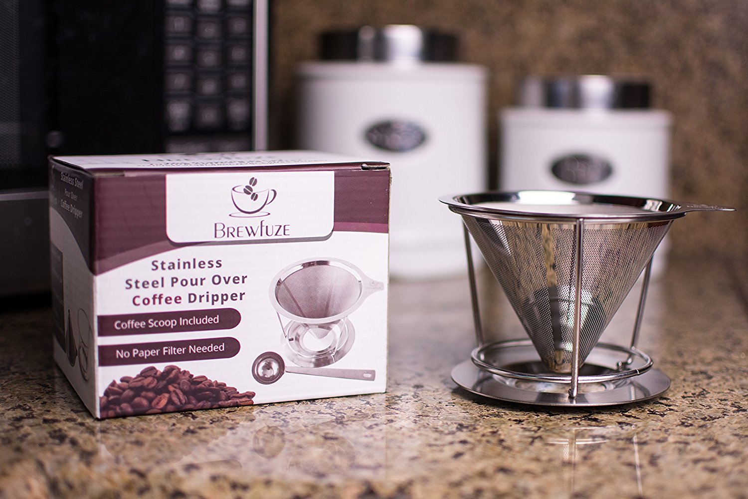 Brewfuze Pour Over Coffee Dripper Filter Durable & Rust Proof