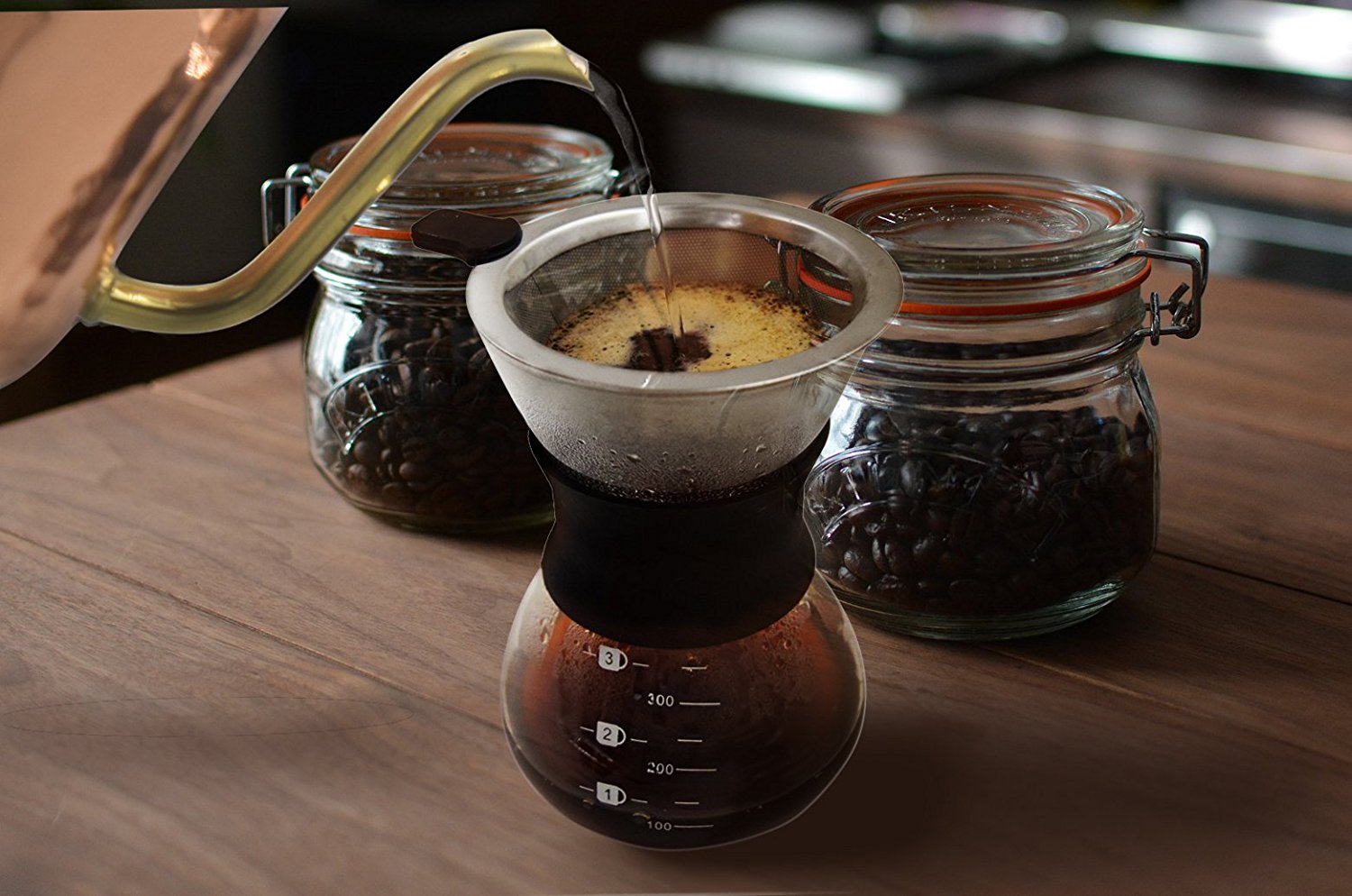 SMYLLS Hand Drip Coffee Maker For Pour Over Coffee,3 Cup(12 oz) Glass