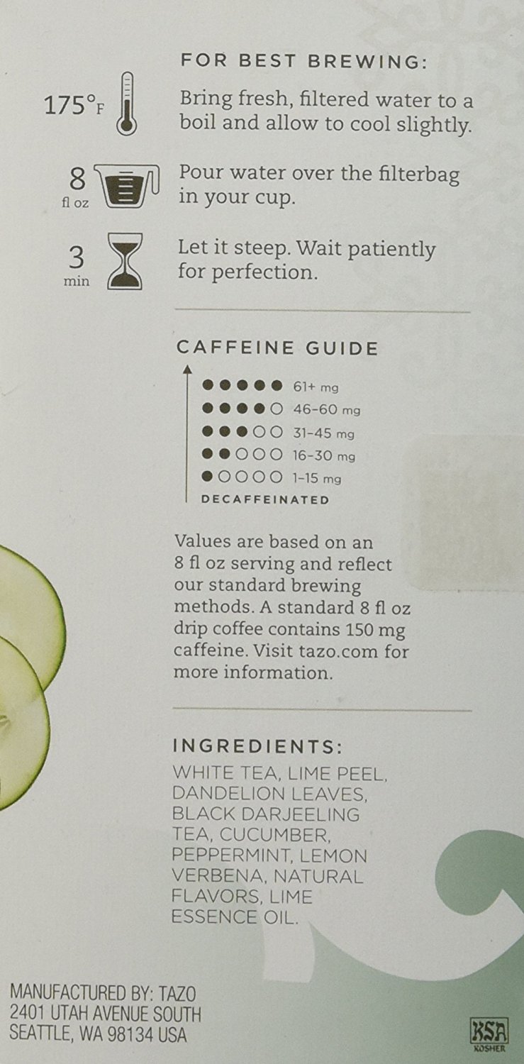 Tazo Cucumber White 20 Bags free image download