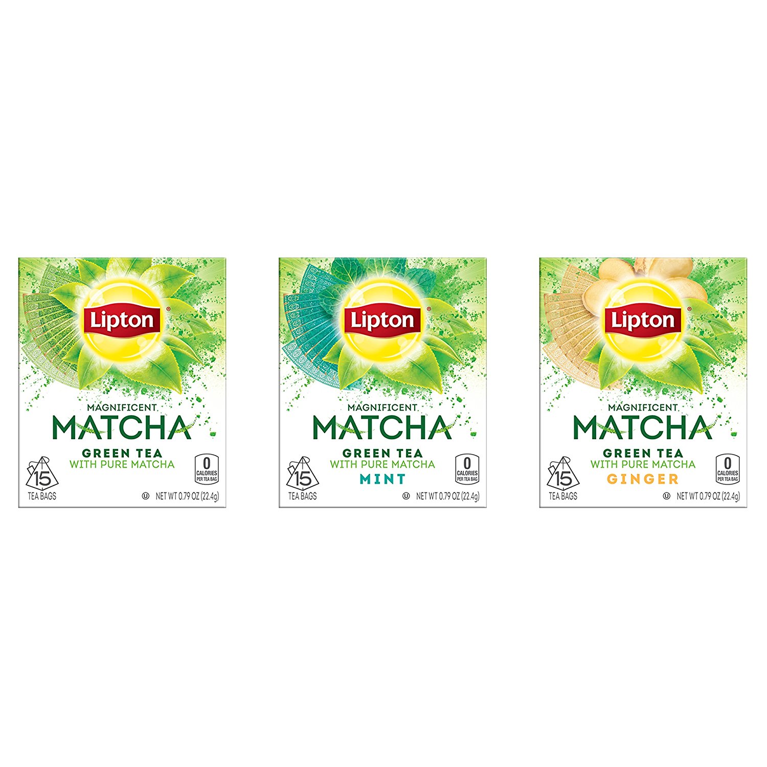 Lipton Green Tea Bags, Matcha Green Tea & Mint 15 ct (Pack of 4) N11