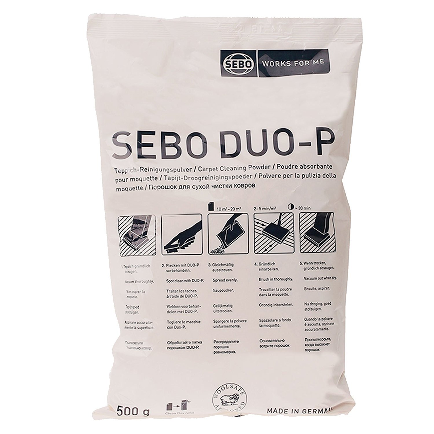 Genuine Sebo Duo P Carpet Cleaning Powder Refill Pack 1.1lbs / 500g