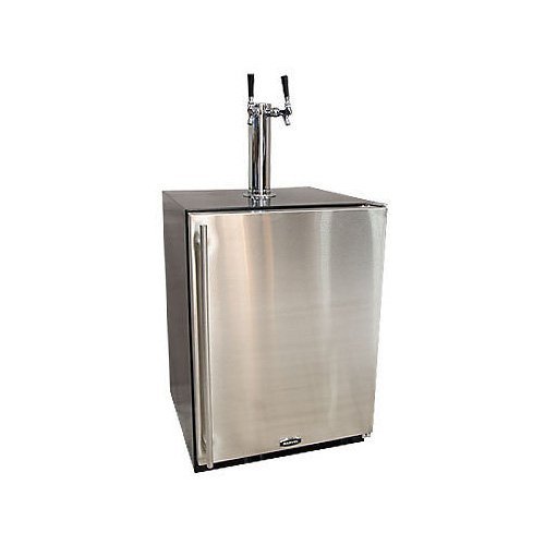 Marvel 61HKBSF Dual Faucet Built in Kegerator Black with
