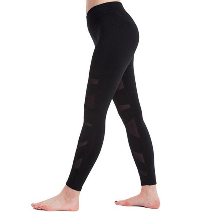 PHOTNO Women's Mesh Panels Stretchy Workout Sports Gym Yoga Leggings
