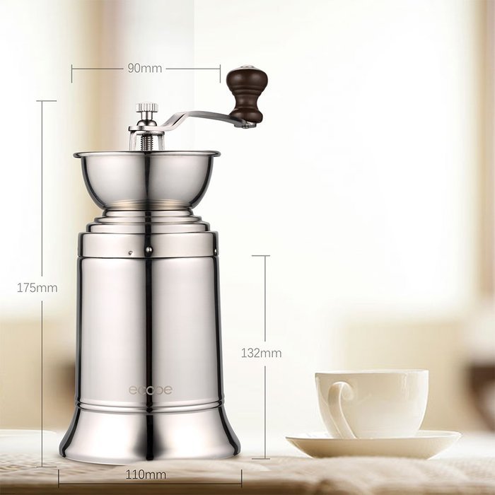 Ecooe Manual Coffee Grinder Stainless Steel Manual Grinder Ceramic Burr