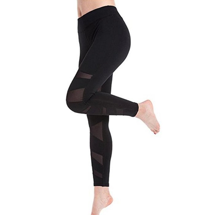 PHOTNO Women's Mesh Panels Stretchy Workout Sports Gym Yoga Leggings