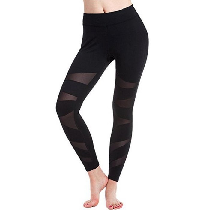 PHOTNO Women's Mesh Panels Stretchy Workout Sports Gym Yoga Leggings