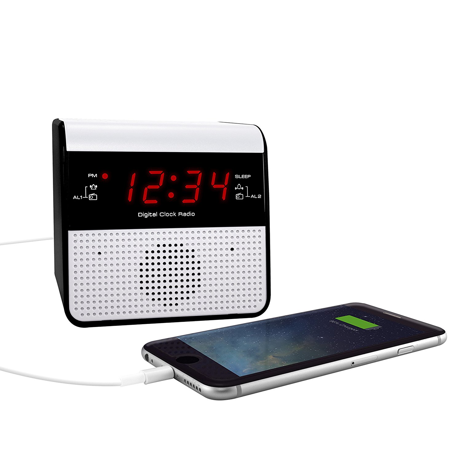 Equity by La Crosse 30118 FM Alarm Clock Radio with USB Charge Port N2