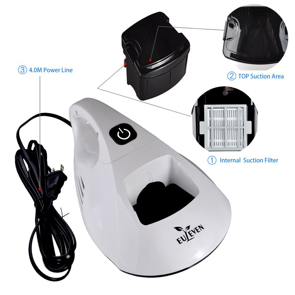 Handheld vacuum cleaner,Euleven 3005C UV Bed Vacuum Cleaner with