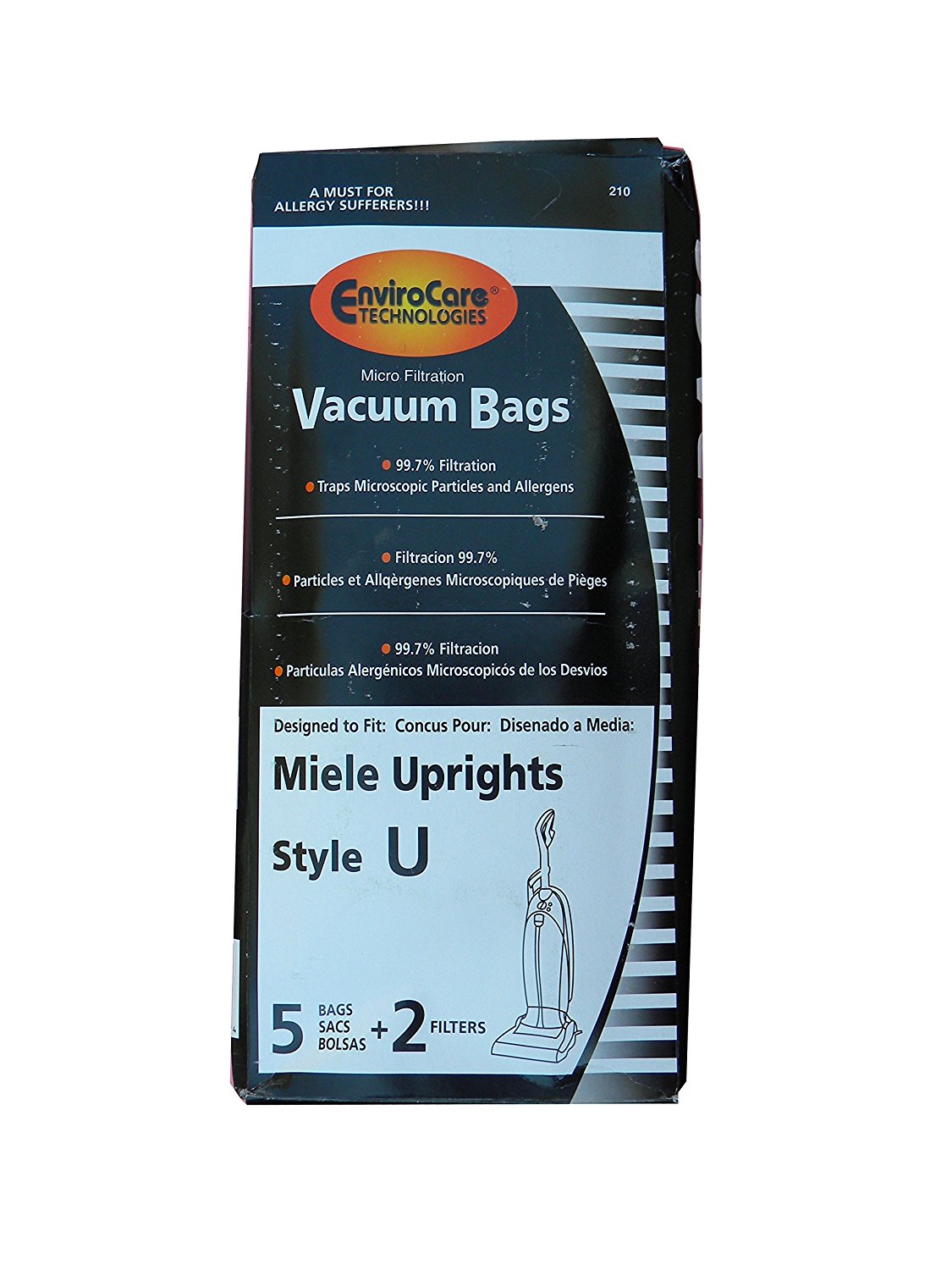 15 Miele Upright Style U Vacuum Bags + 6 Filters with Hygienic Self