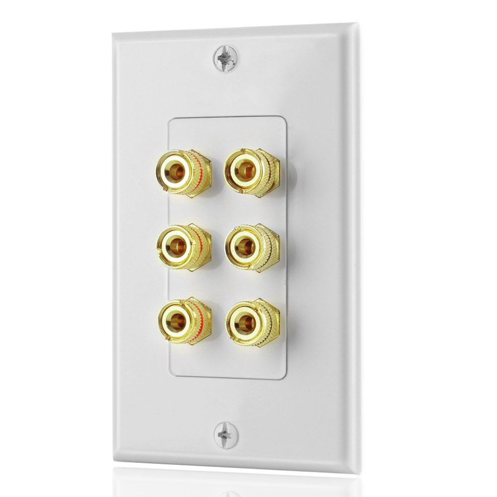 TNP Home Theater Wall Plate 3Gang 7.2 Surround Sound Distribution w