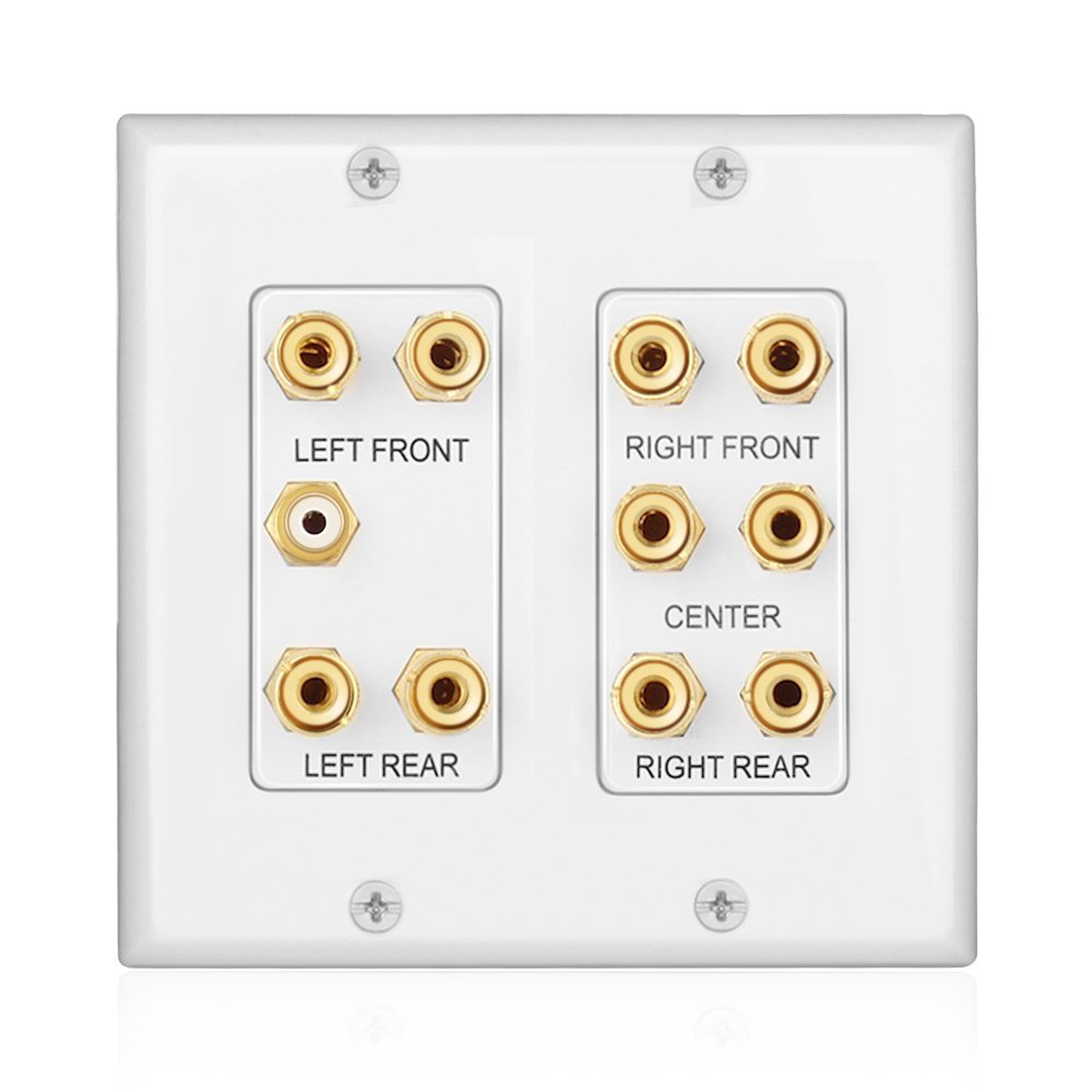 TNP Home Theater Wall Plate 3Gang 7.2 Surround Sound Distribution w