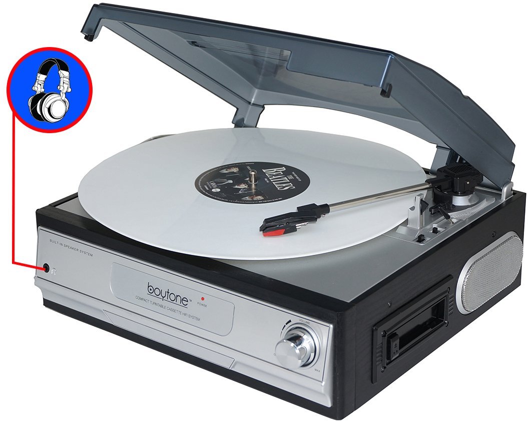 Boytone BT17TBC Turntable + Cassette Player + Headphone jack N3 free image download