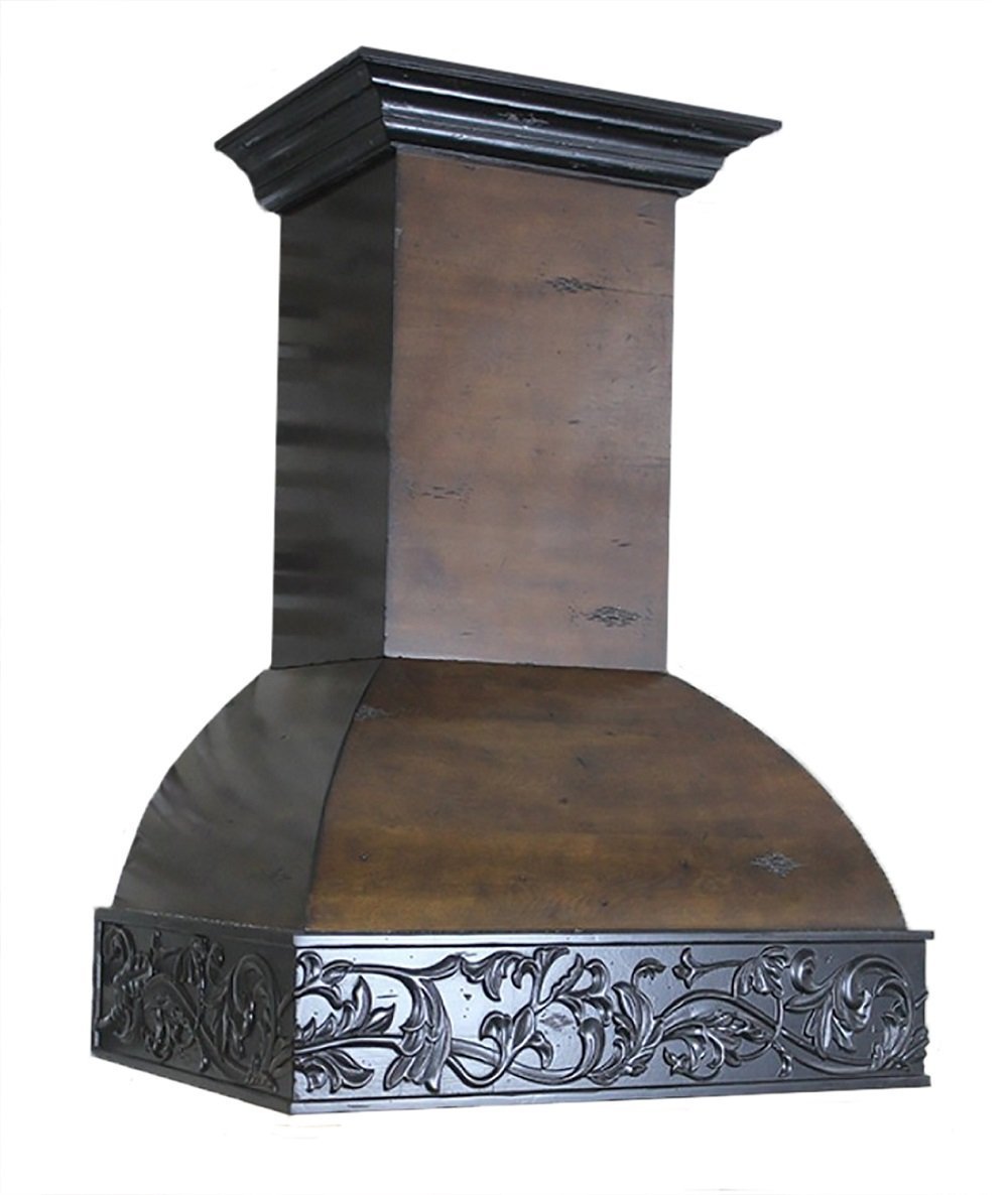 Z Line 393AH36 1200 CFM Wooden Wall Mount Range Hood, 36", Antigua