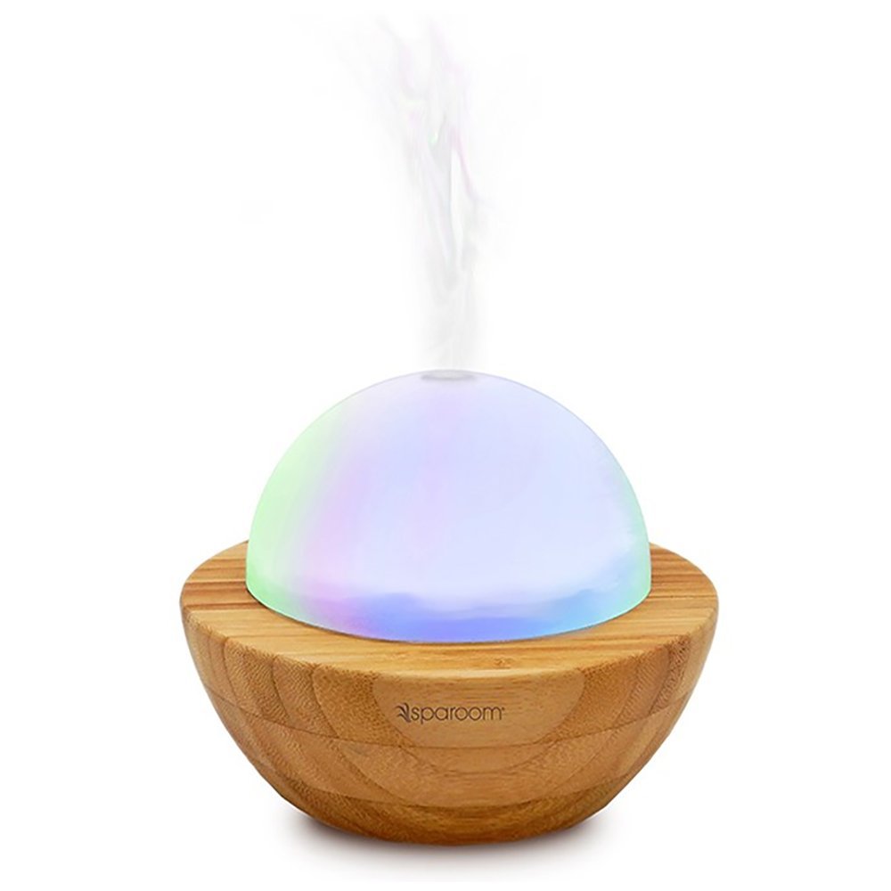 SpaRoom AromaGlobe Glass & Bamboo Ultrasonic Essential Oil Diffuser