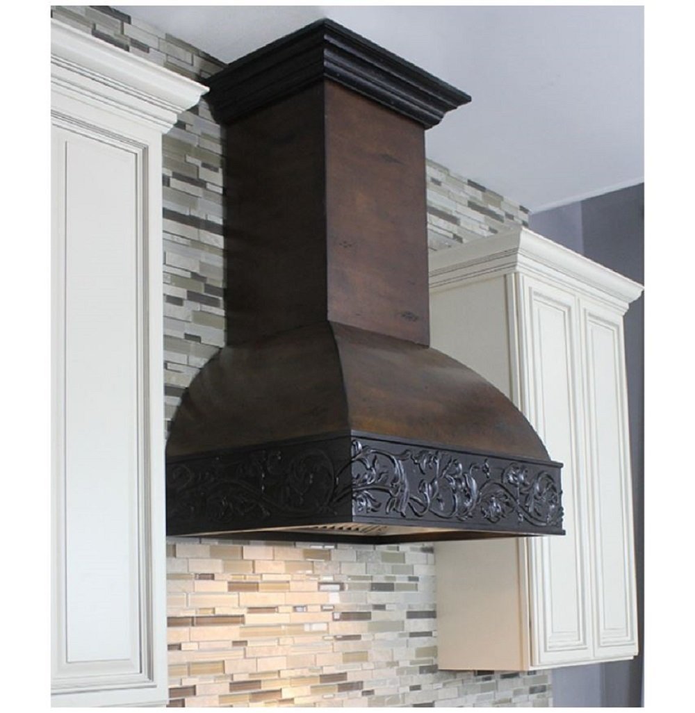 Z Line 393AH36 1200 CFM Wooden Wall Mount Range Hood, 36", Antigua