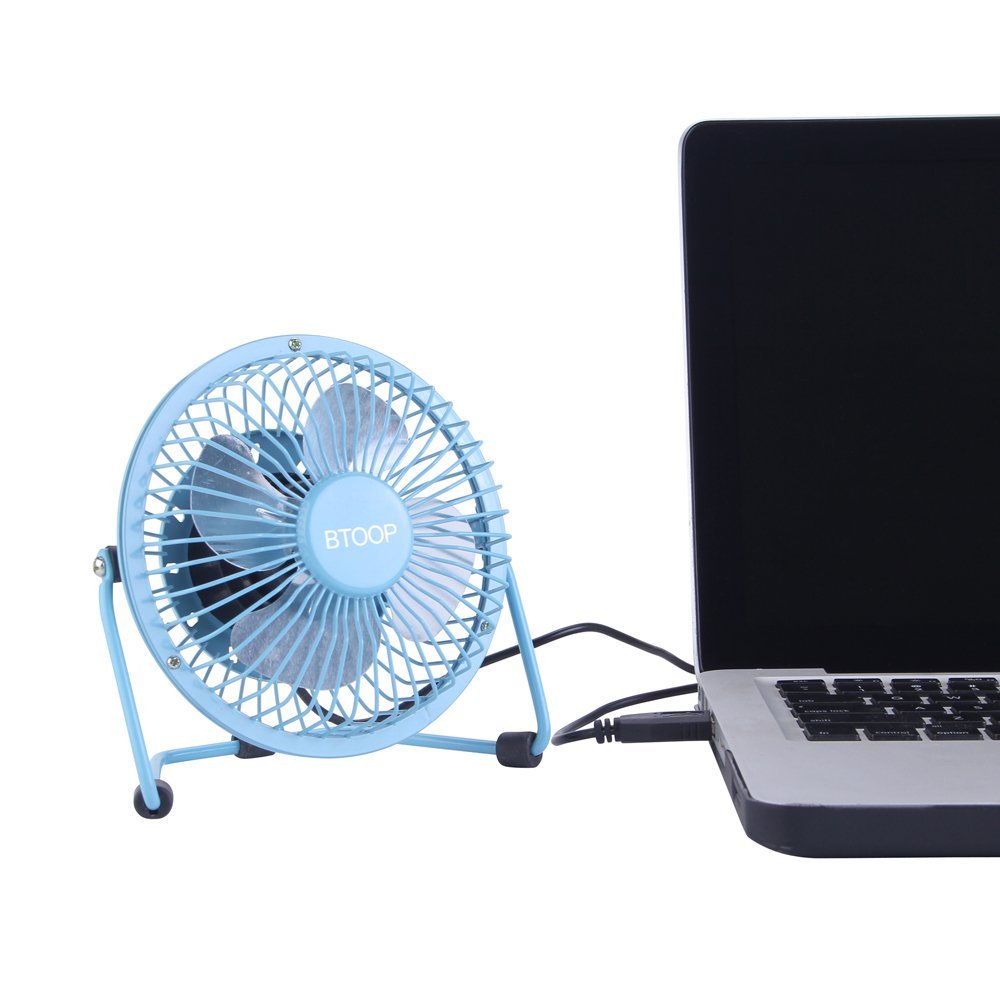 BTOOP 4 Inch Mini USB Desk Fan Small Black N10 free image download
