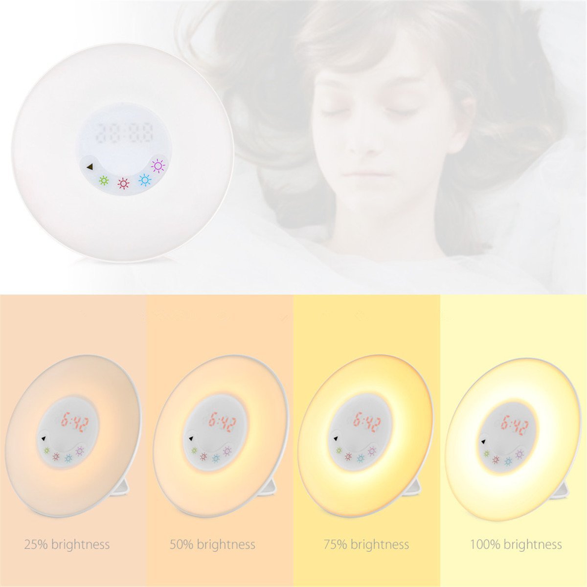 Seetru WakeUp Sunrise Simulation Alarm Clock Night Light Bedside Mood