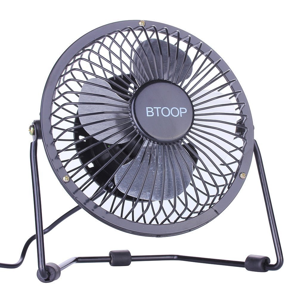 BTOOP 4 Inch Mini USB Desk Fan Small Black N13 free image download