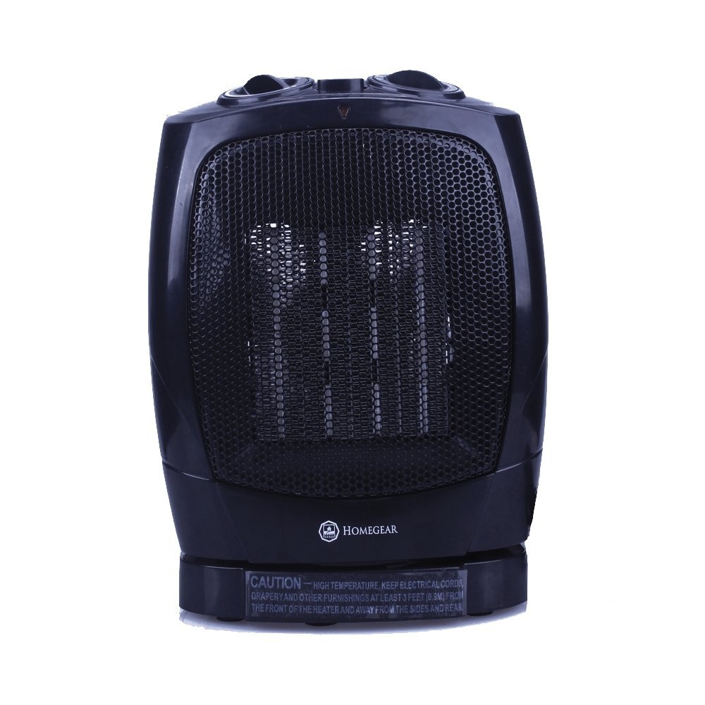 Homegear 1500W Ceramic Heater with Electric Oscillating Fan Tabletop