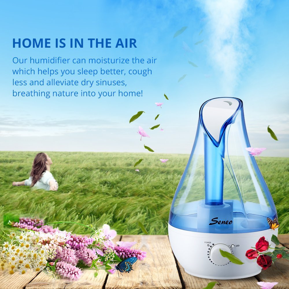 Seneo Cool Mist Ultrasonic Humidifier Personal Humidifier with 24hour