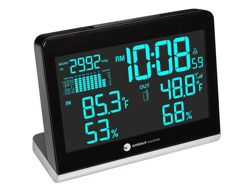 Ambient Weather WS8600 Weather Station Clock with 256 Color Changing
