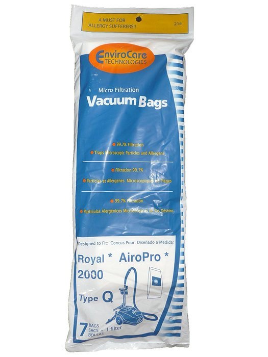 7 Royal Type Q Allergy Vacuum BAG + Filter, AirPro Ry 2000, Aire