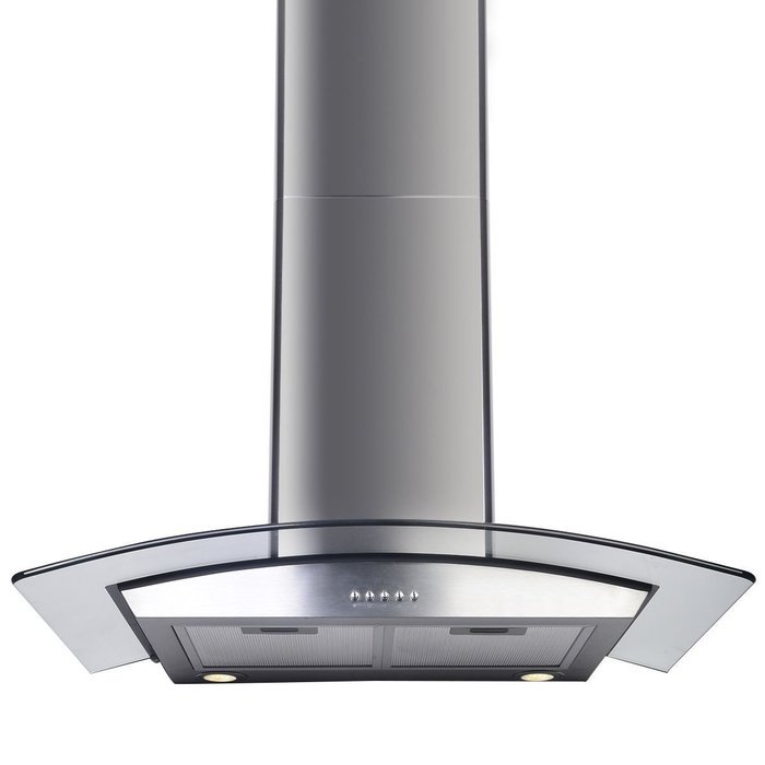 GHP 30" Stainless Steel Kitchen Wall Mount Range Hood w Glass Stove