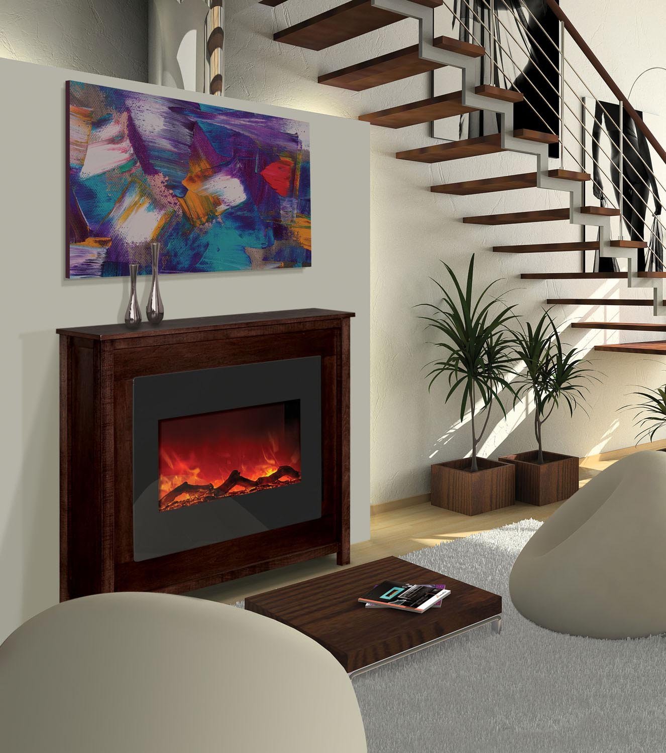 Amantii Zero Clearance Series BuiltIn Electric Fireplace with Espresso