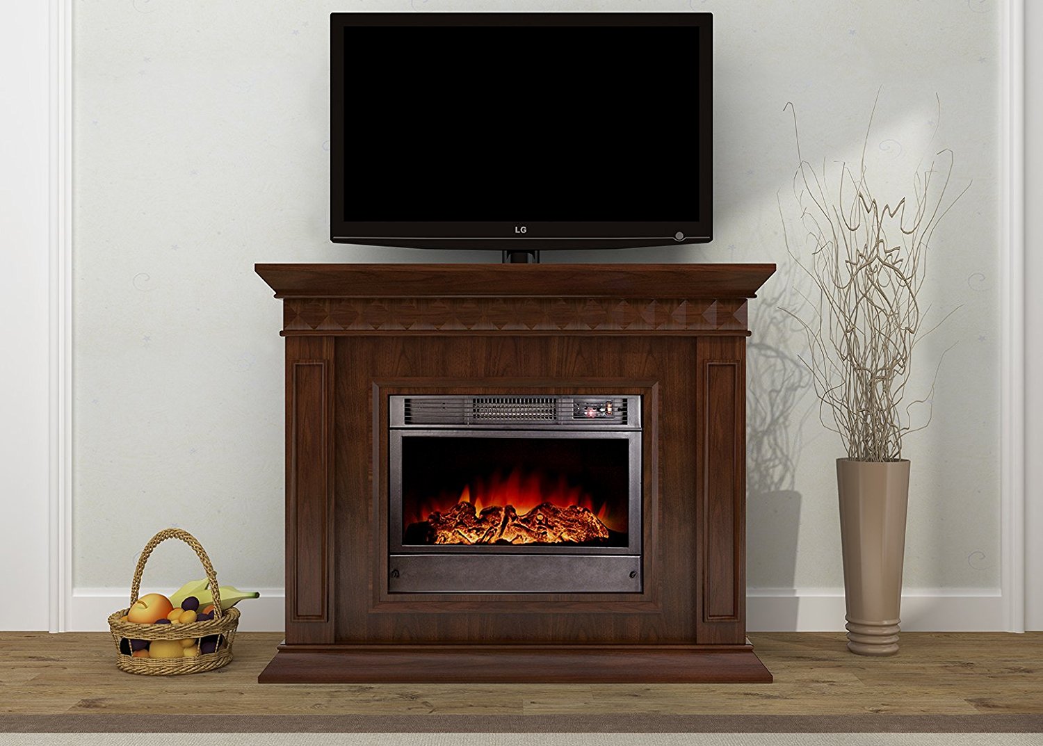 Argo Furniture Alessandra Electric Fireplace, Walnut N23 free image