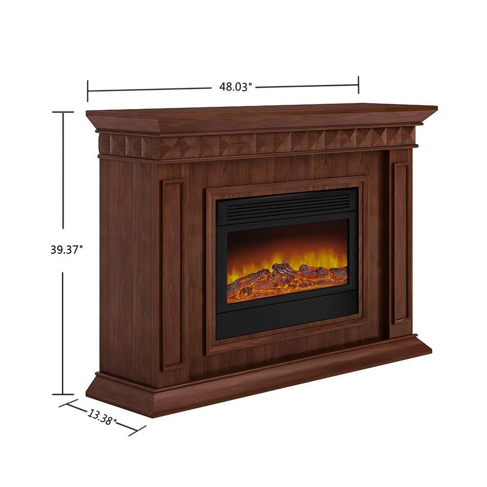 Argo Furniture Alessandra Electric Fireplace, Walnut N24 free image