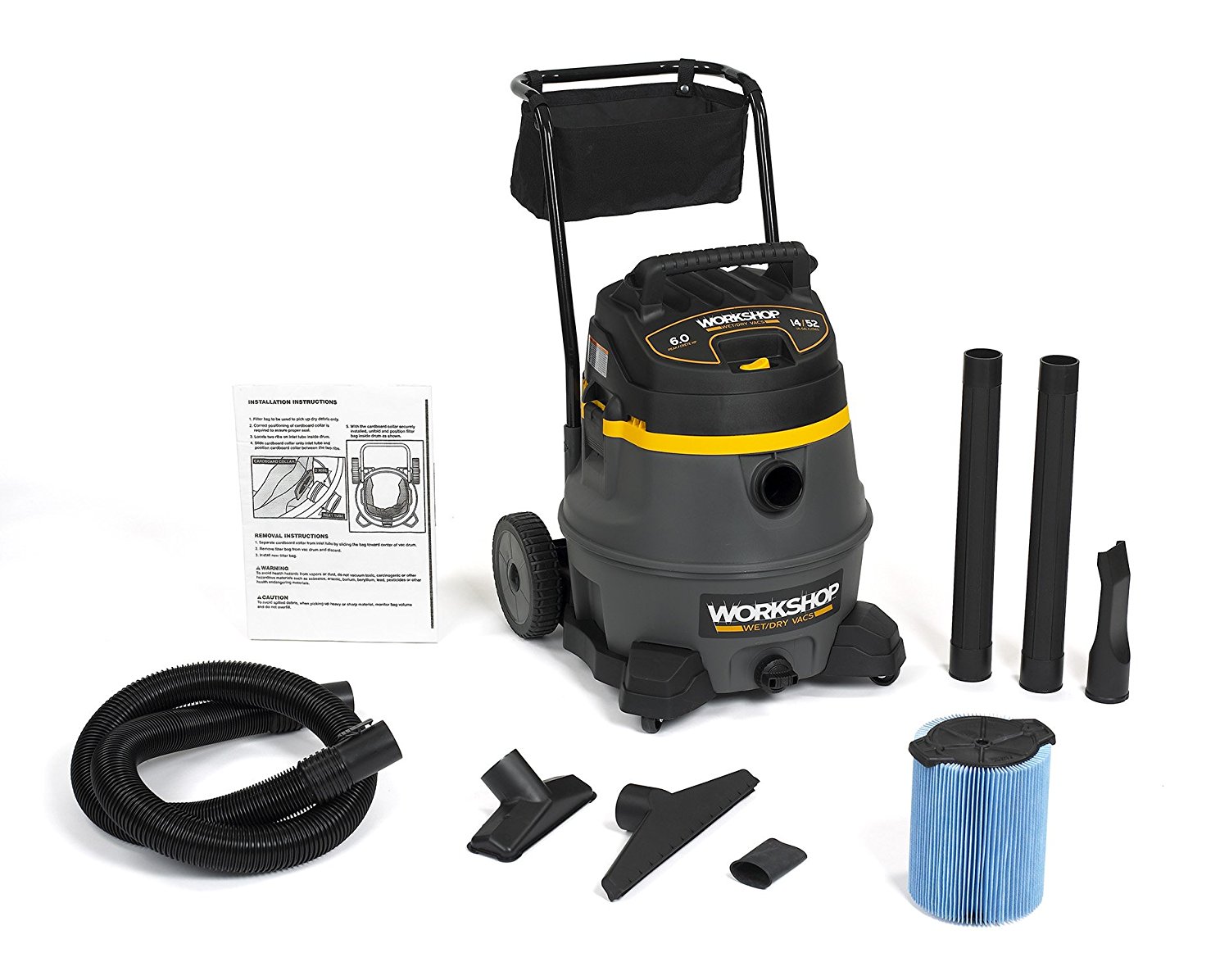 Wet Dry Vac WS1400CA High Power Wet Dry Vacuum Cleaner, 14