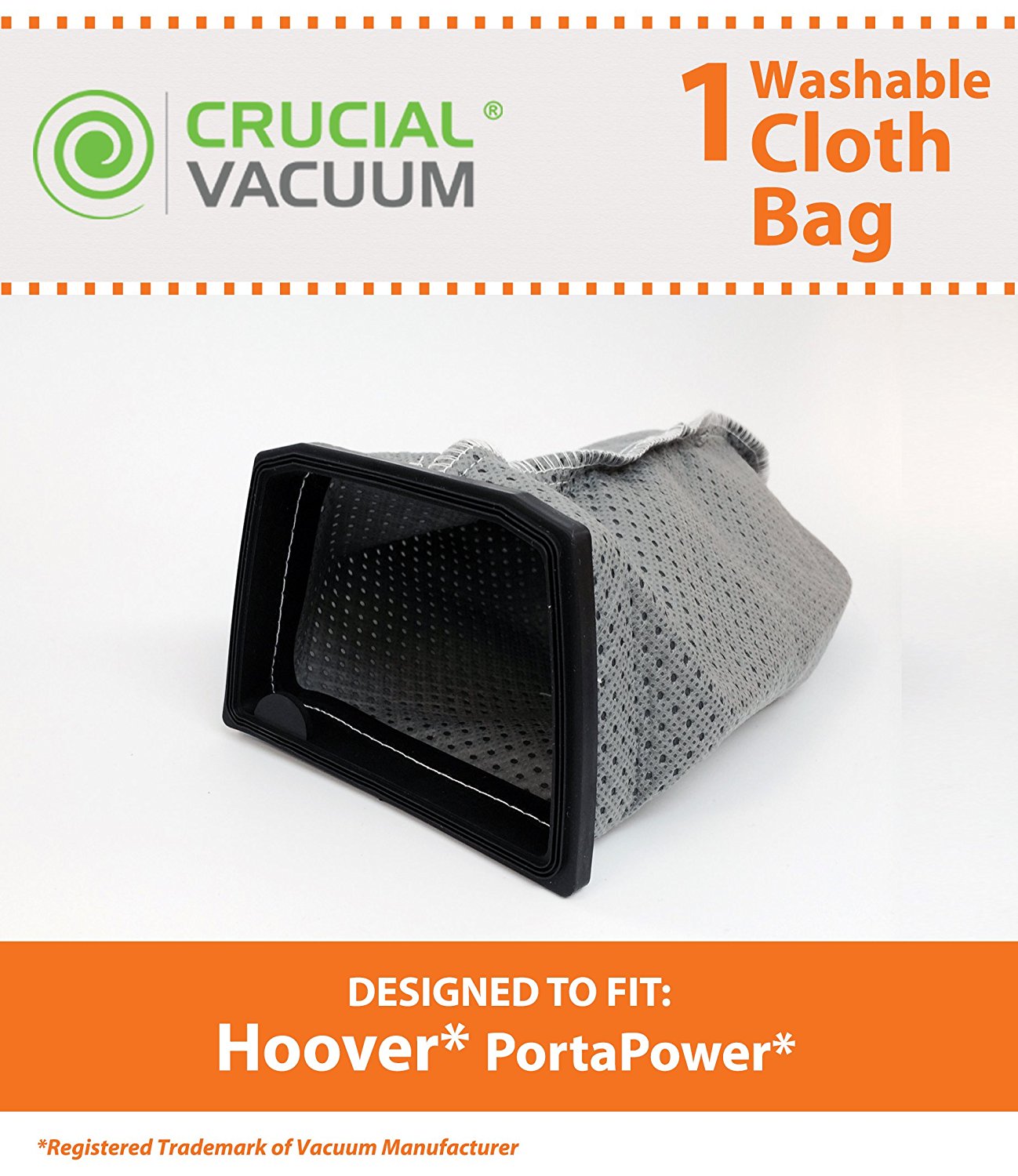 Washable & Reusable Hoover Cloth PortaPower Vacuum Bag, Part 43662023