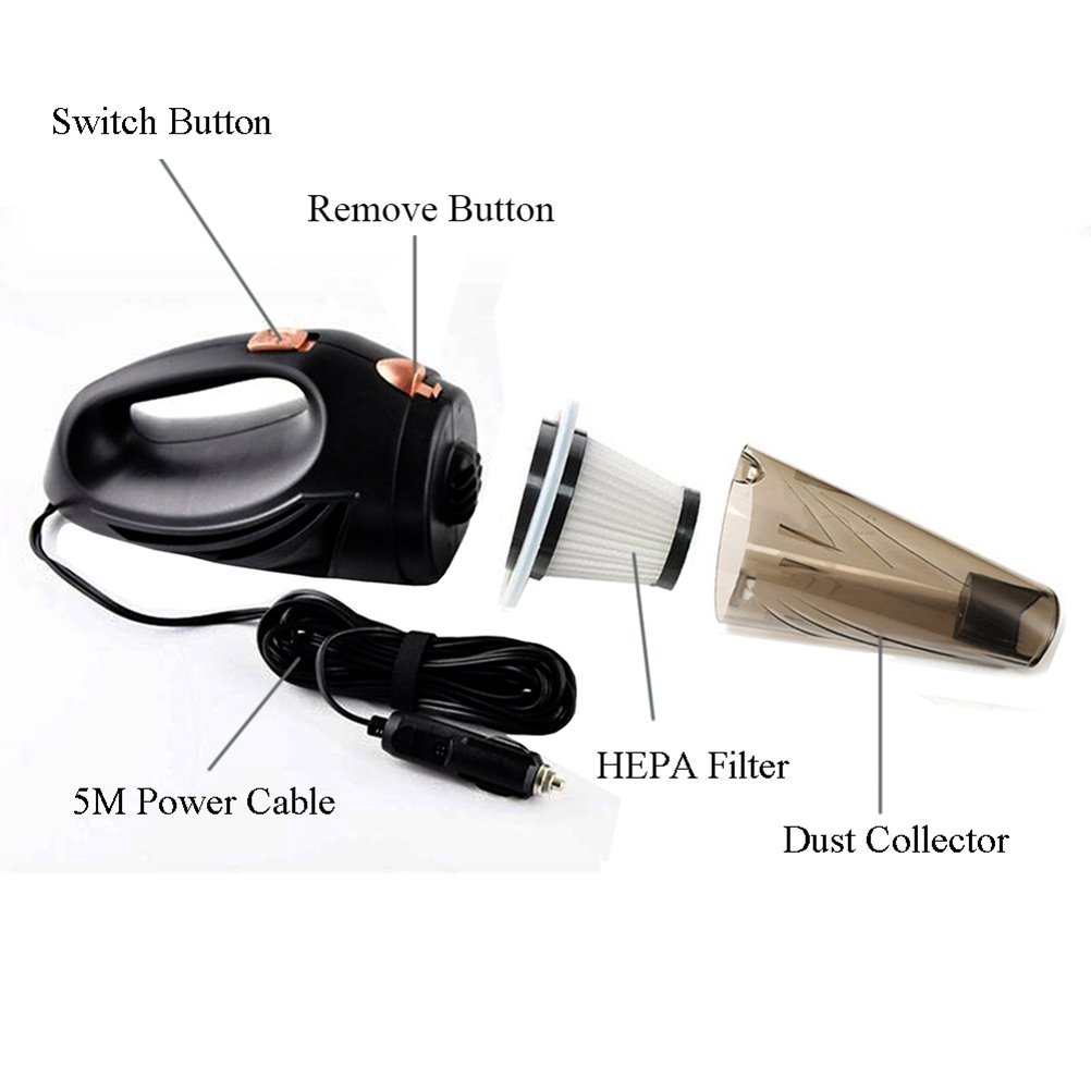 Car Vacuum Cleaner,Wet and Dry Portable Handheld Automotive Vacuum