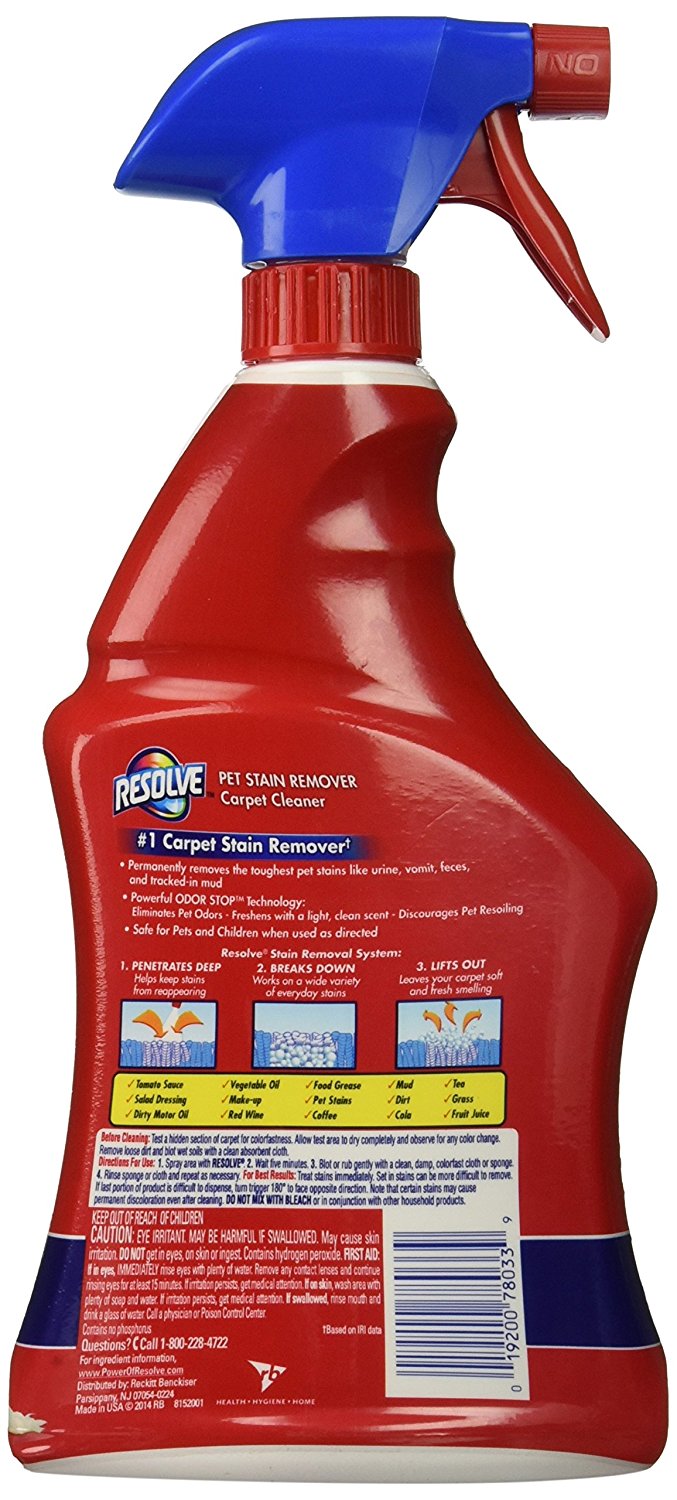 Resolve Pet Expert Carpet & Upholstery Cleaner Removes Stains and