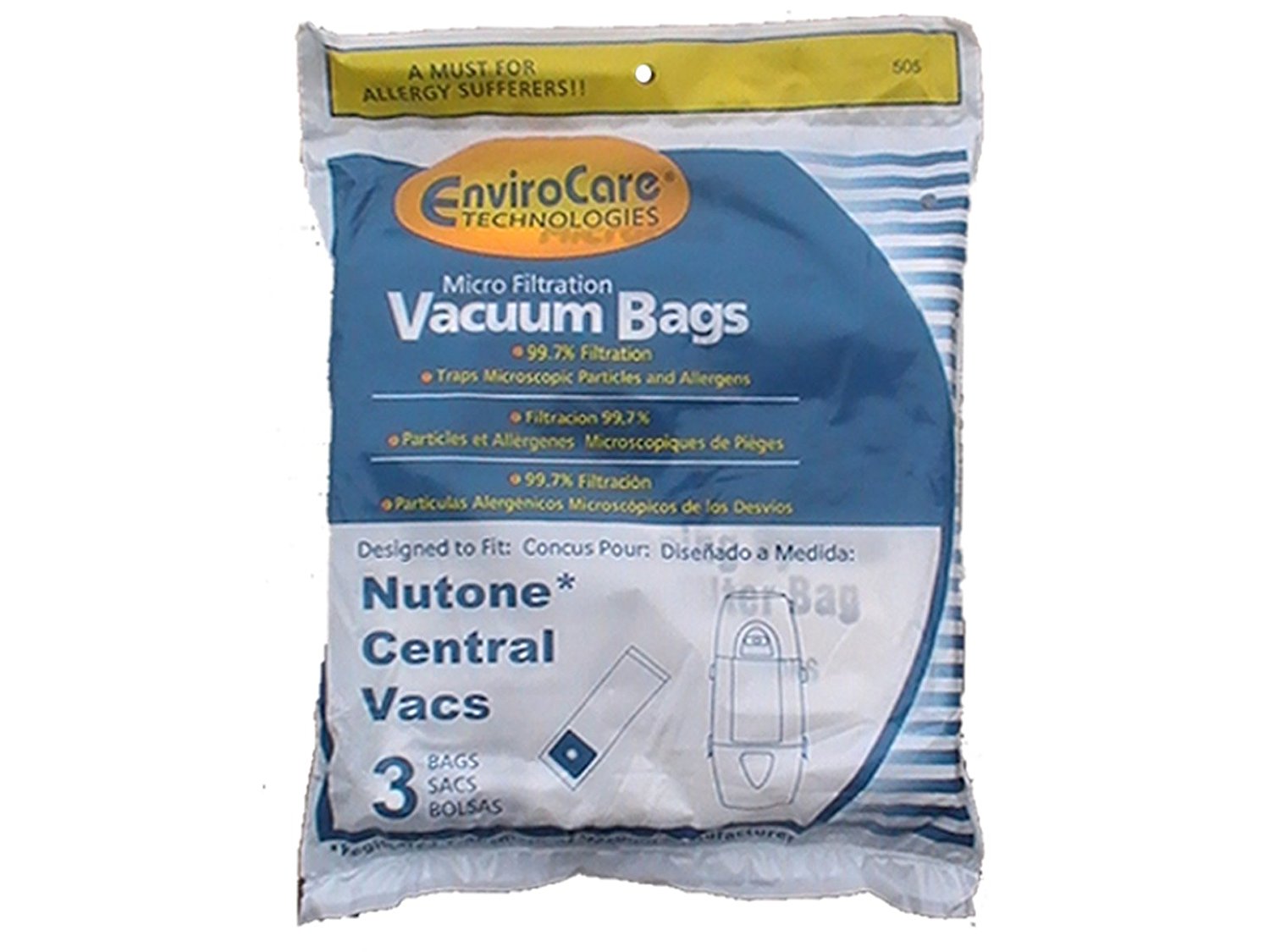 3 Central Vacuum Cleaner bags For Nutone Broan Cyclovac Dynavac Easyflo