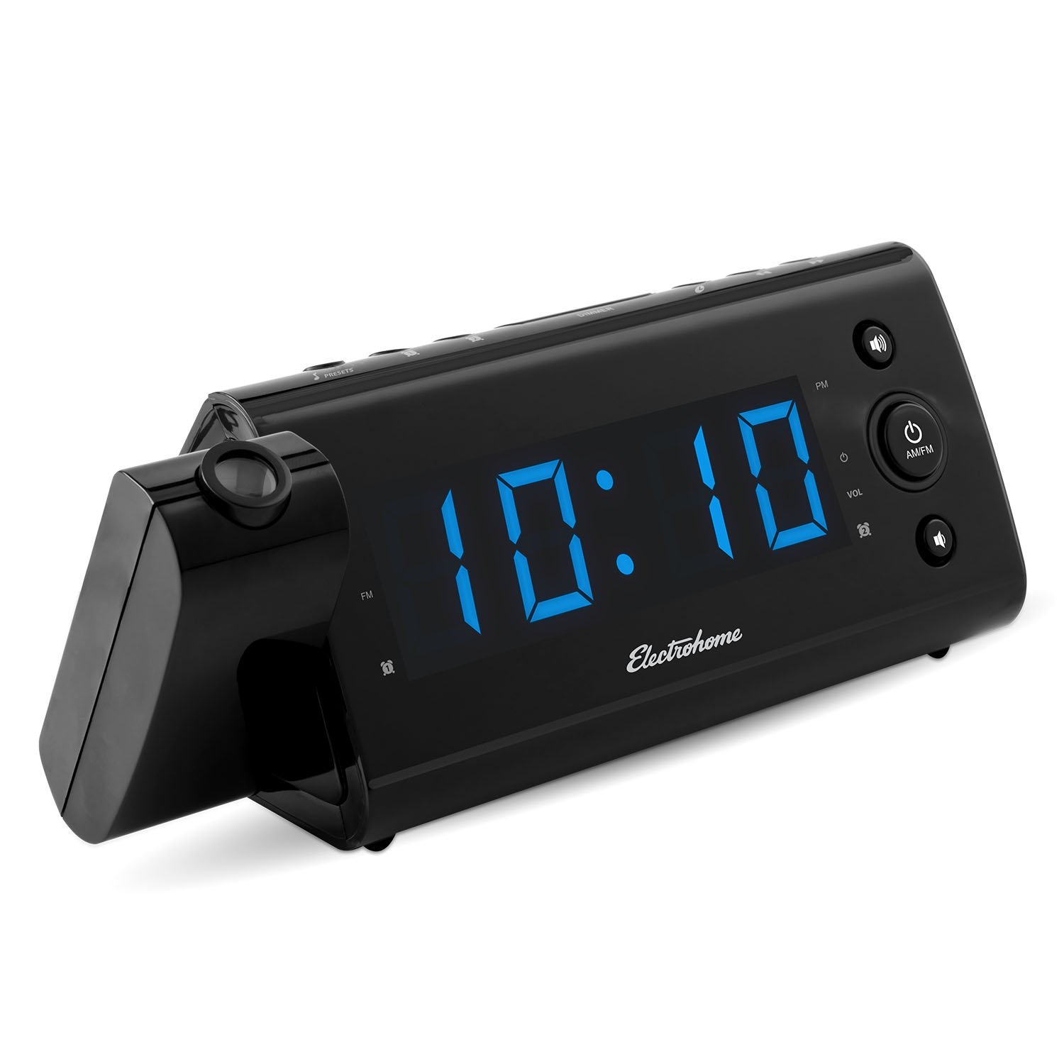 Electrohome USB Charging Alarm Clock Radio with Time Projection
