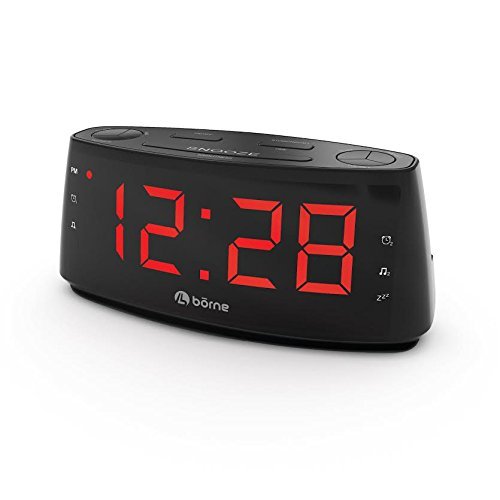 Borne CR1830d AM/FM Clock Radio large 1.8" display,with Snooze, Sleep