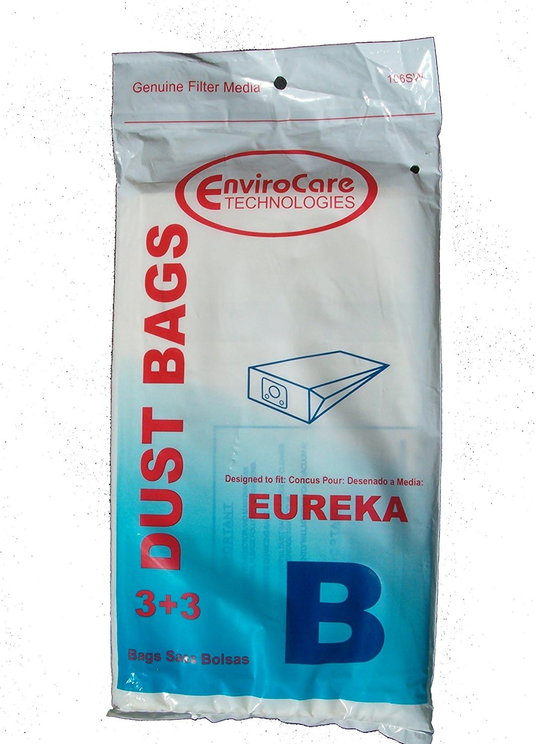 3 Eureka B Allergy Canister Vacuum Bags 1700 3700, Powerteam Series Vacuum Cleaners, 52329